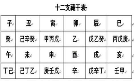 地支暗藏